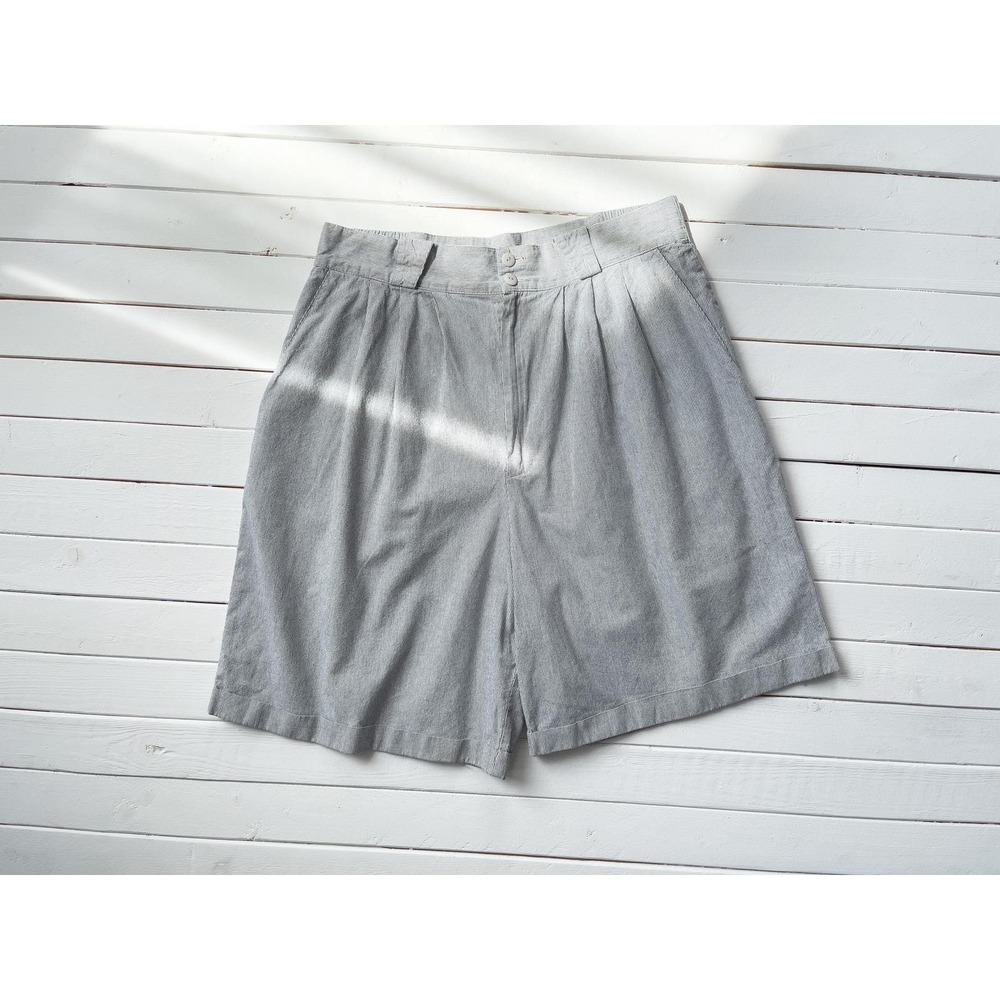 high waisted shorts 80s 90s vintage‎ black white striped cotton shorts